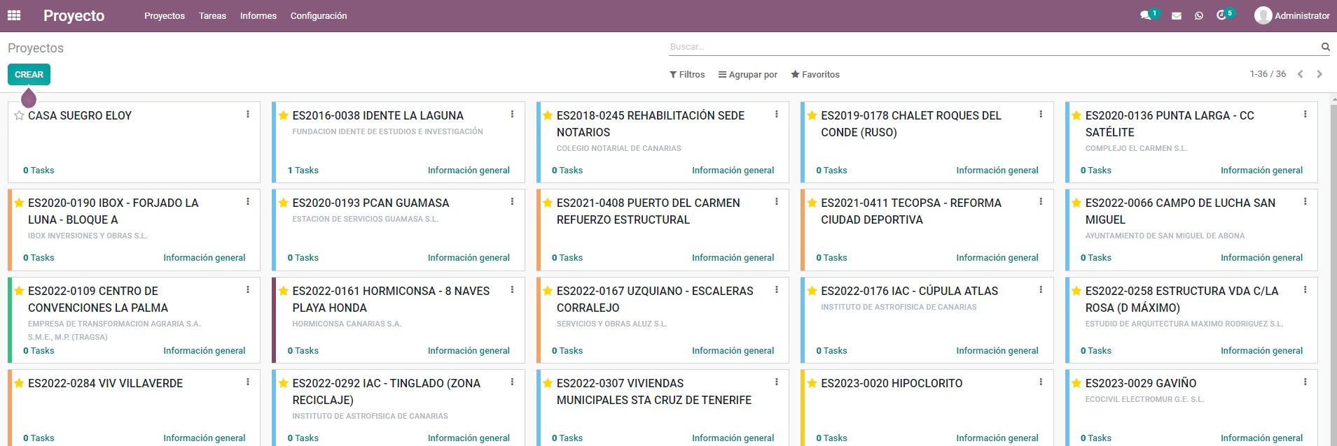 Project Management - Construction - Odoo