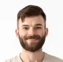 A satisfied customer, smiling as he watches