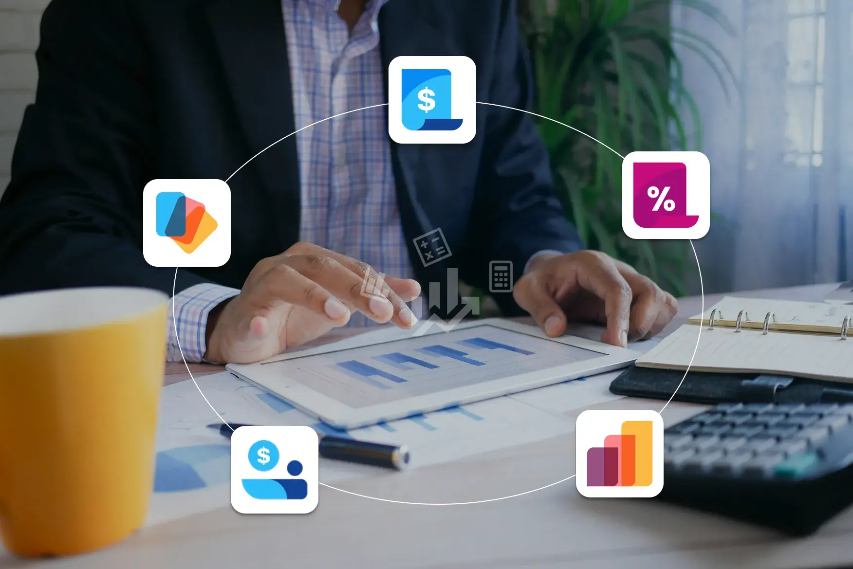 Set of icons for finance-related apps