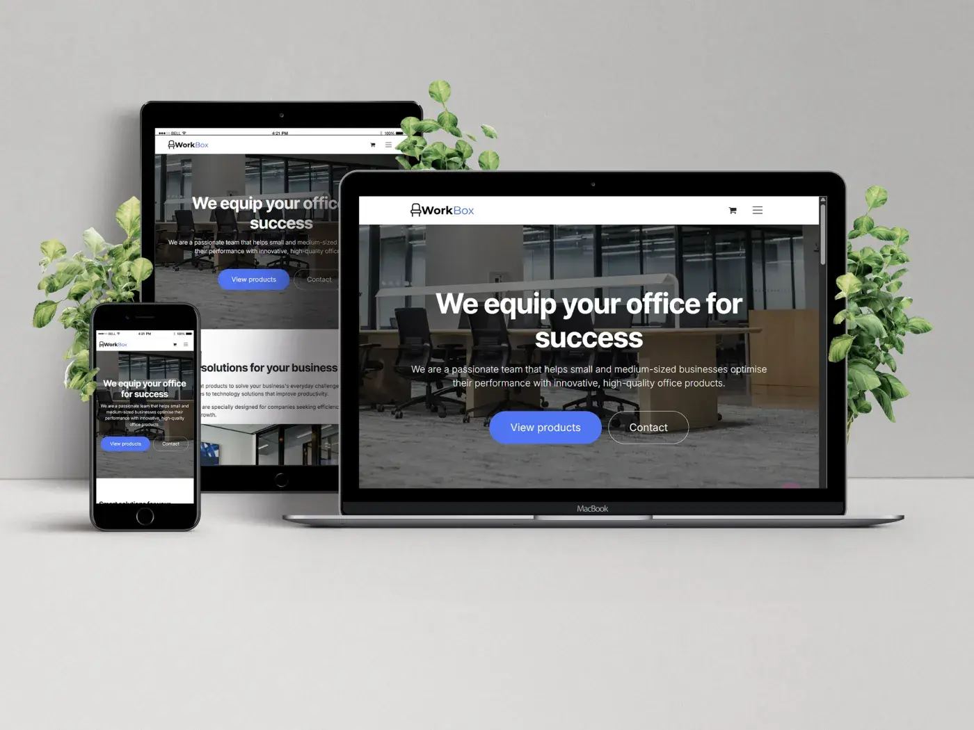different devices, showing how a website is adapted to each screen