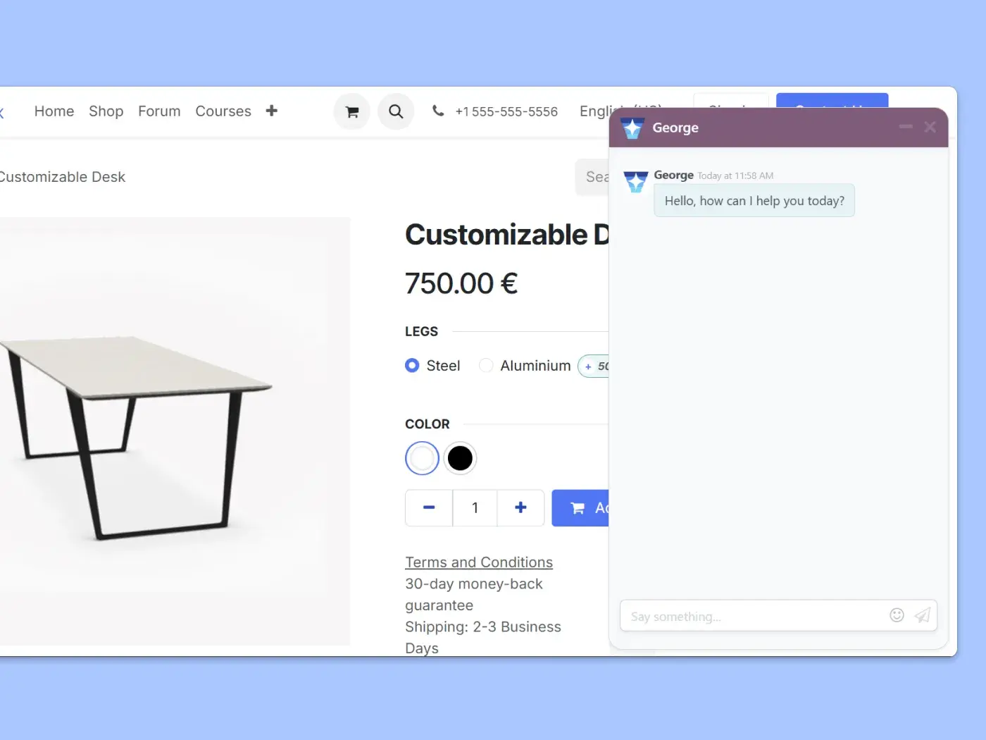 An automated chatbot response available 24 hours a day