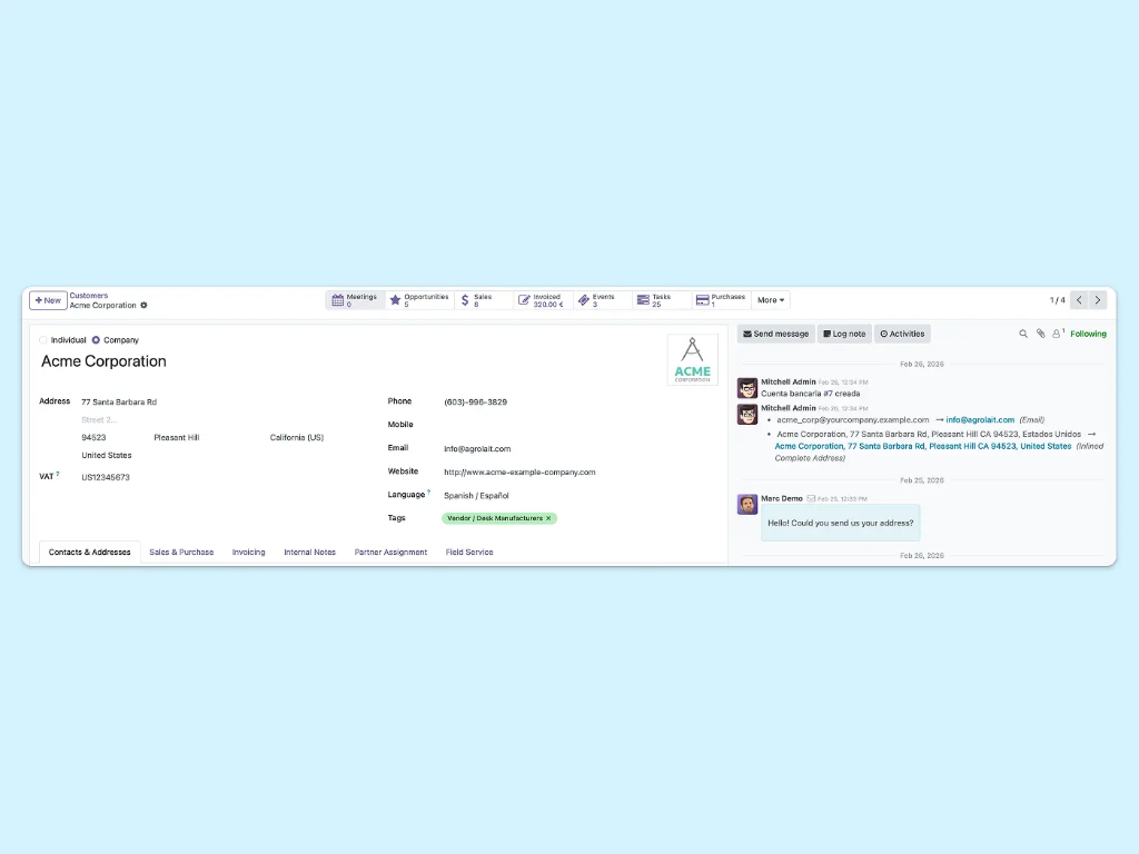 Draft invoice created automatically from a completed field service task