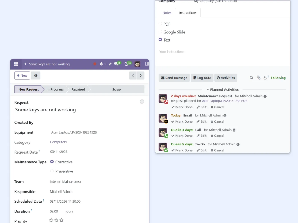Screenshots showing the MTBF and MTTR metrics