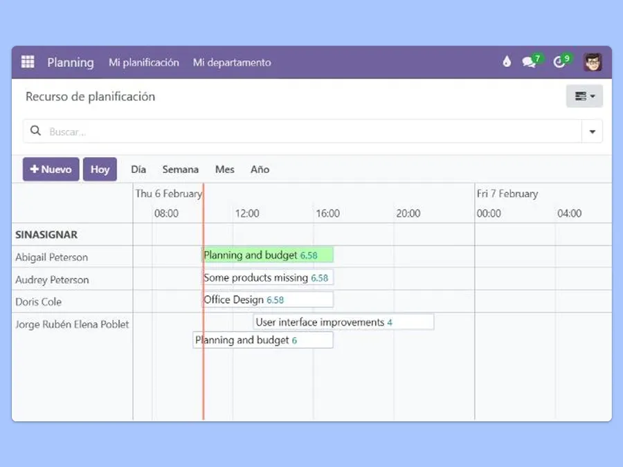 A computer where we can view a schedule for different employees