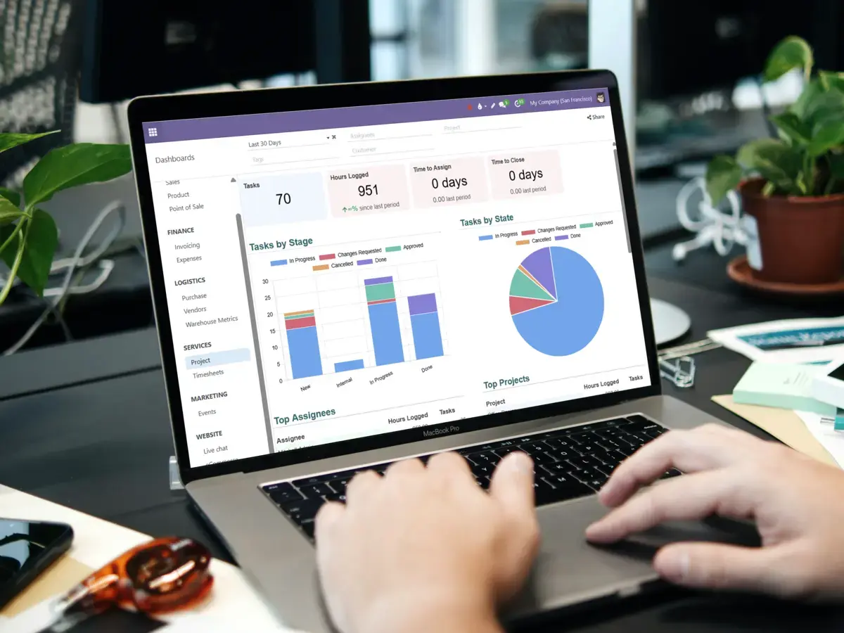 Odoo enterprise ERP dashboard after SAP migration